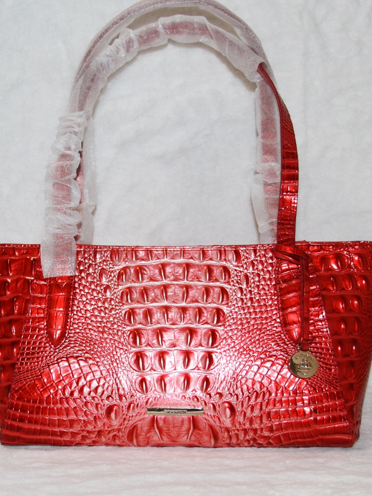Nwt Brahmin Tonya Shoulder Bag Red Embrace Ombre Melbourne Leather Purse